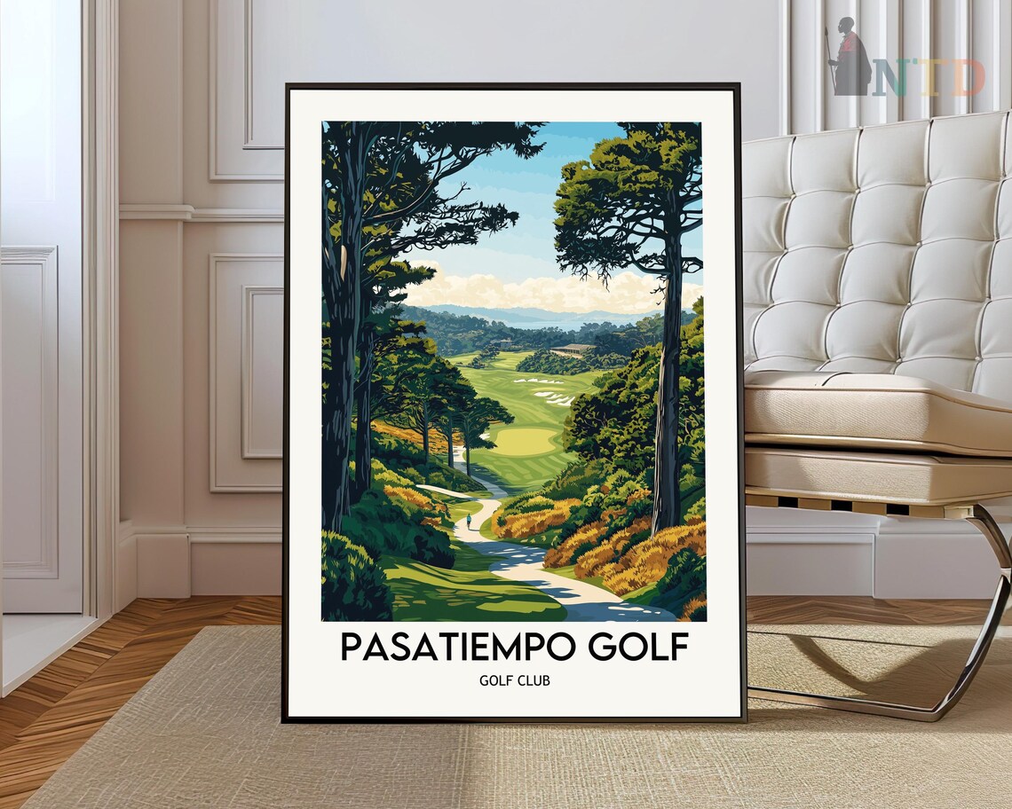 Pasatiempo Golf Club Winding Woodland Path Vintage Golf Poster