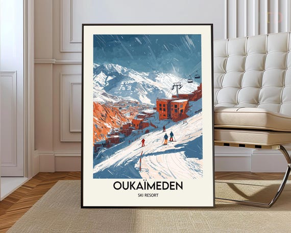 Oukaimeden Ski Resort Poster Wall Art Print Morocco