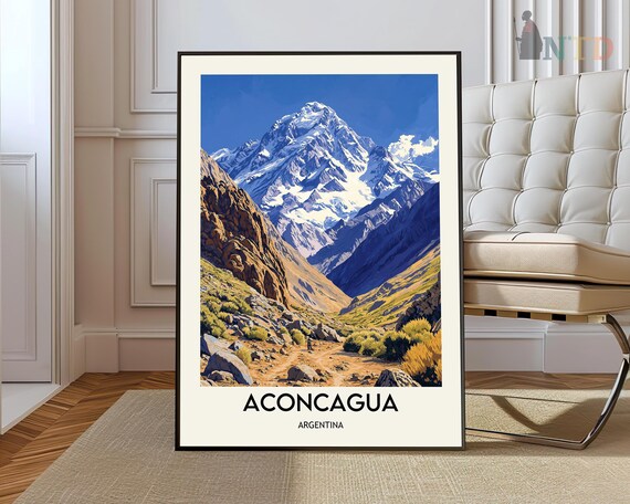 Aconcagua Poster Print Wall Art South America Travel Mendoza Argentina