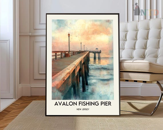 Avalon Dune Beach Trail Poster Wall Art Print New Jersey