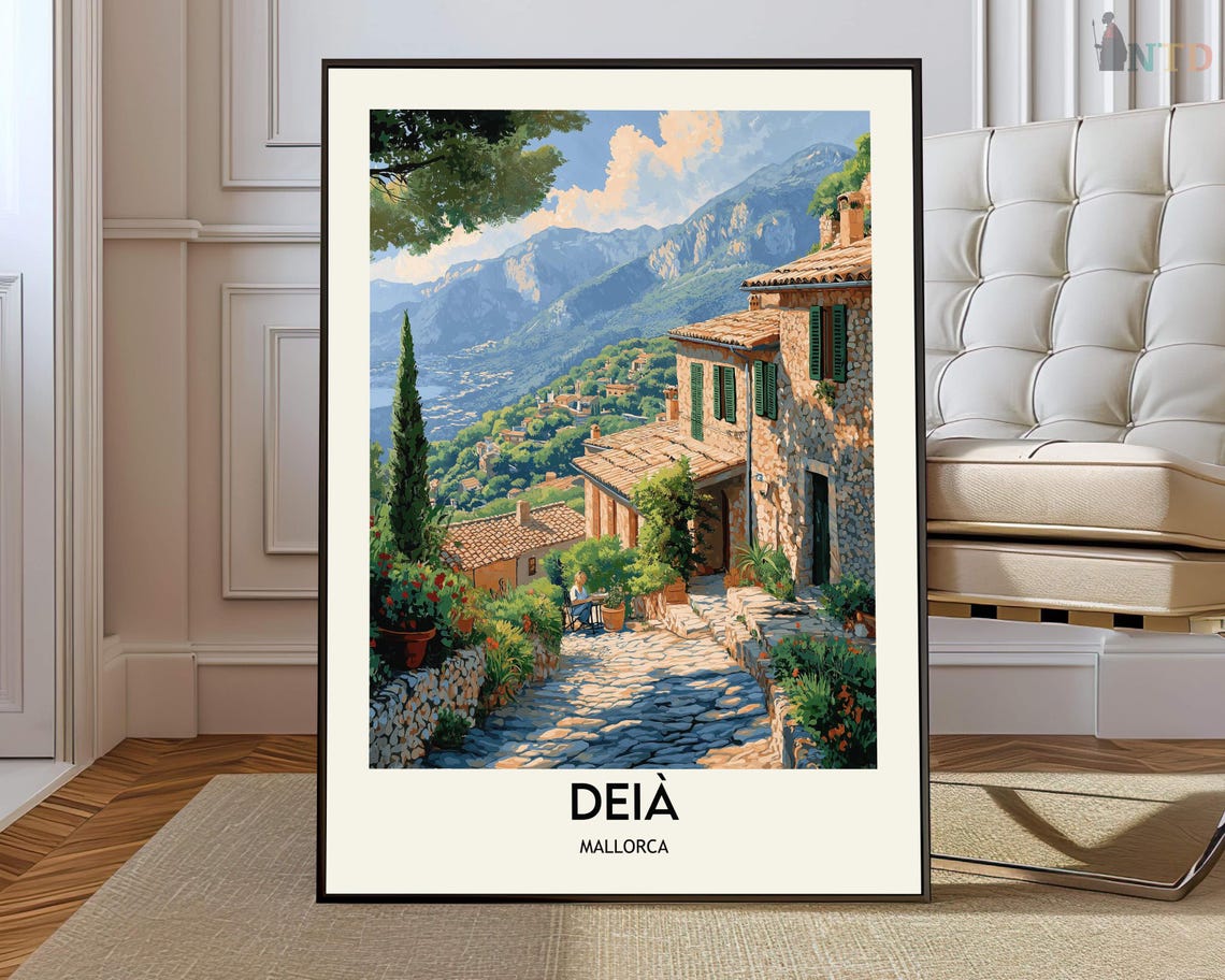 Deia Poster Dei Wall Art Print Photo Travel City Map Spain Mallorca
