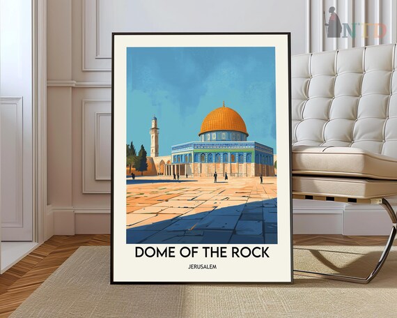 Dome of the Rock Jerusalem Poster Golden Dome Religious Landmark