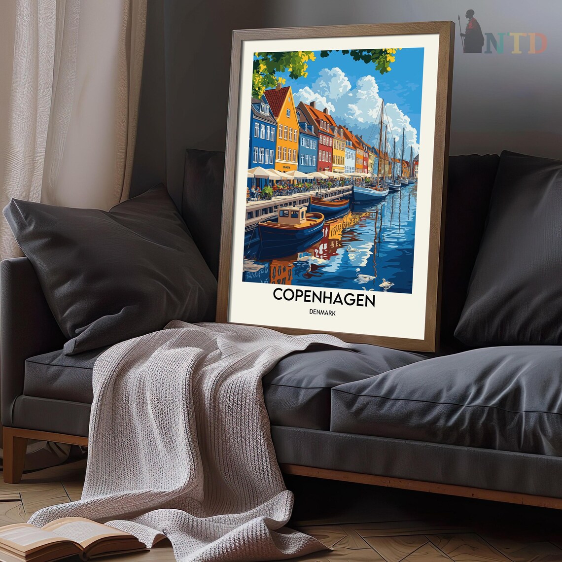 Copenhagen Travel Poster, Denmark Wall Art Print - Image 3