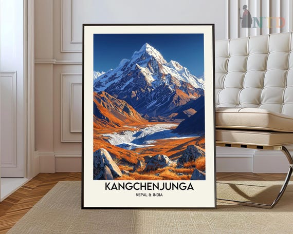 Kangchenjunga Print Kangchenjunga Poster Kangchenjunga Wall Art Kangchenjunga Art Print Kangchenjunga Photo Mountain Climbing Gifts