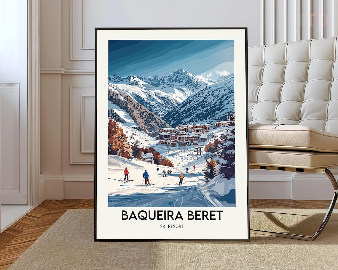 Baqueiraberet Ski Resort Travel Poster, Wall Art Print