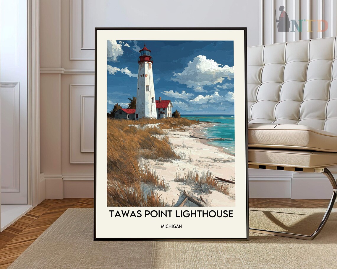 Tawas Point Lighthouse Travel Poster, Cape Cod