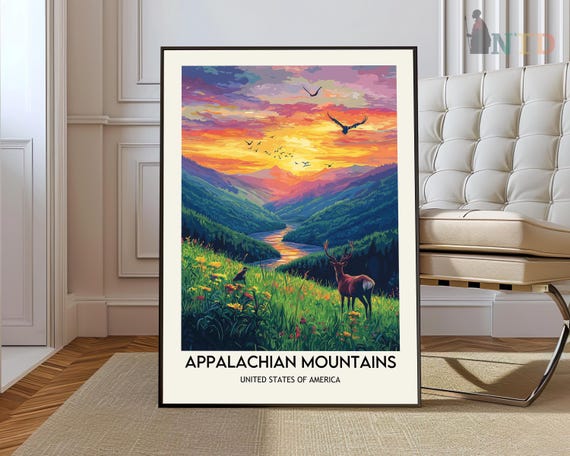 Appalachian Mountains Print Appalachian Print Appalachian Poster Appalachian Trail Appalachian Wall Art Appalachian Art Mountain Print