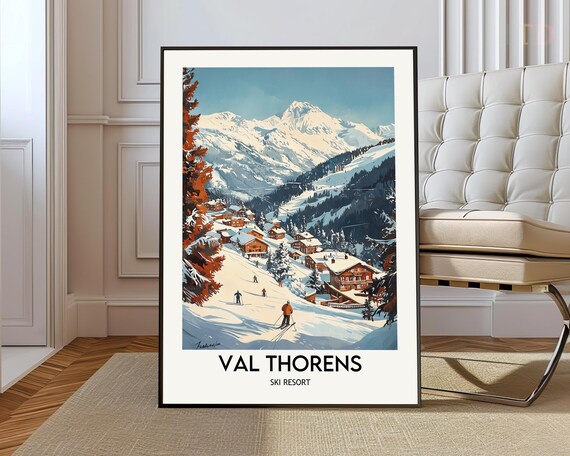 Val Thorens Ski Resort Alpine Village Snowy Mountain Slopes Poster