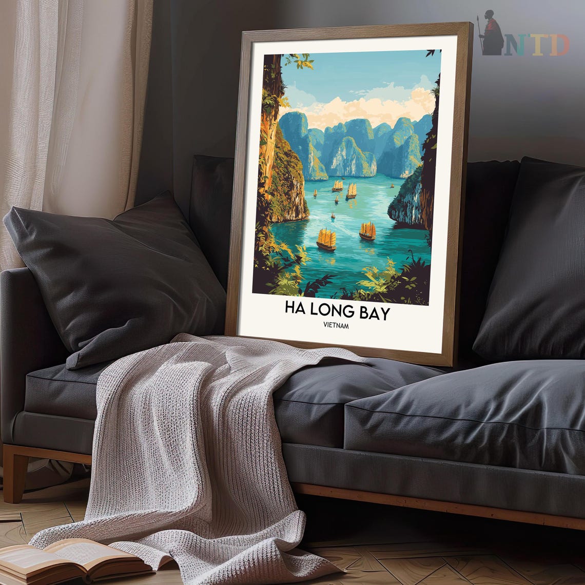 H Long Bay Poster Vietnam Travel Print Vietnamese Decor Asia Travel Poster Asian Wall Art H Long Bay Gift H Long Bay Travel Poster - Image 3