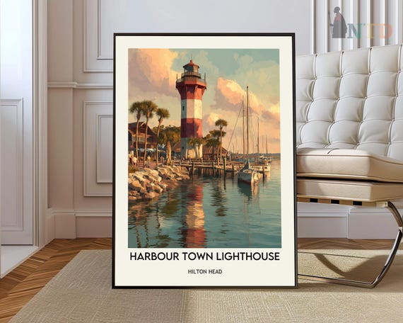 Harbour Town Lighthouse Poster Wall Art Print Hilton Island