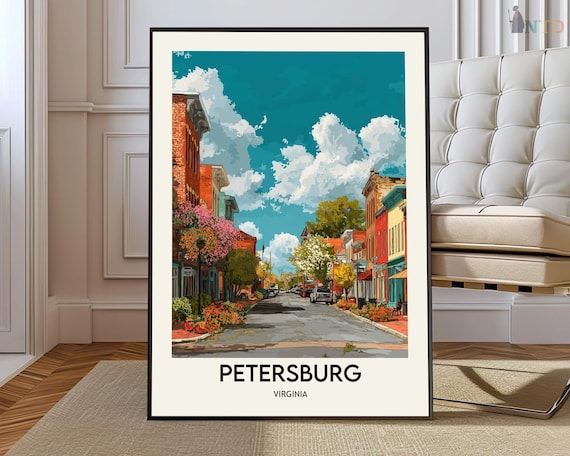 Petersburg Virginia Historic Street Colorful Travel City Poster
