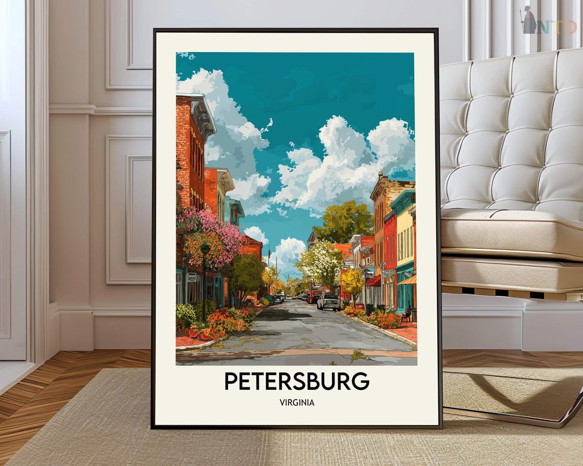 Petersburg Virginia Historic Street Colorful Travel City Poster