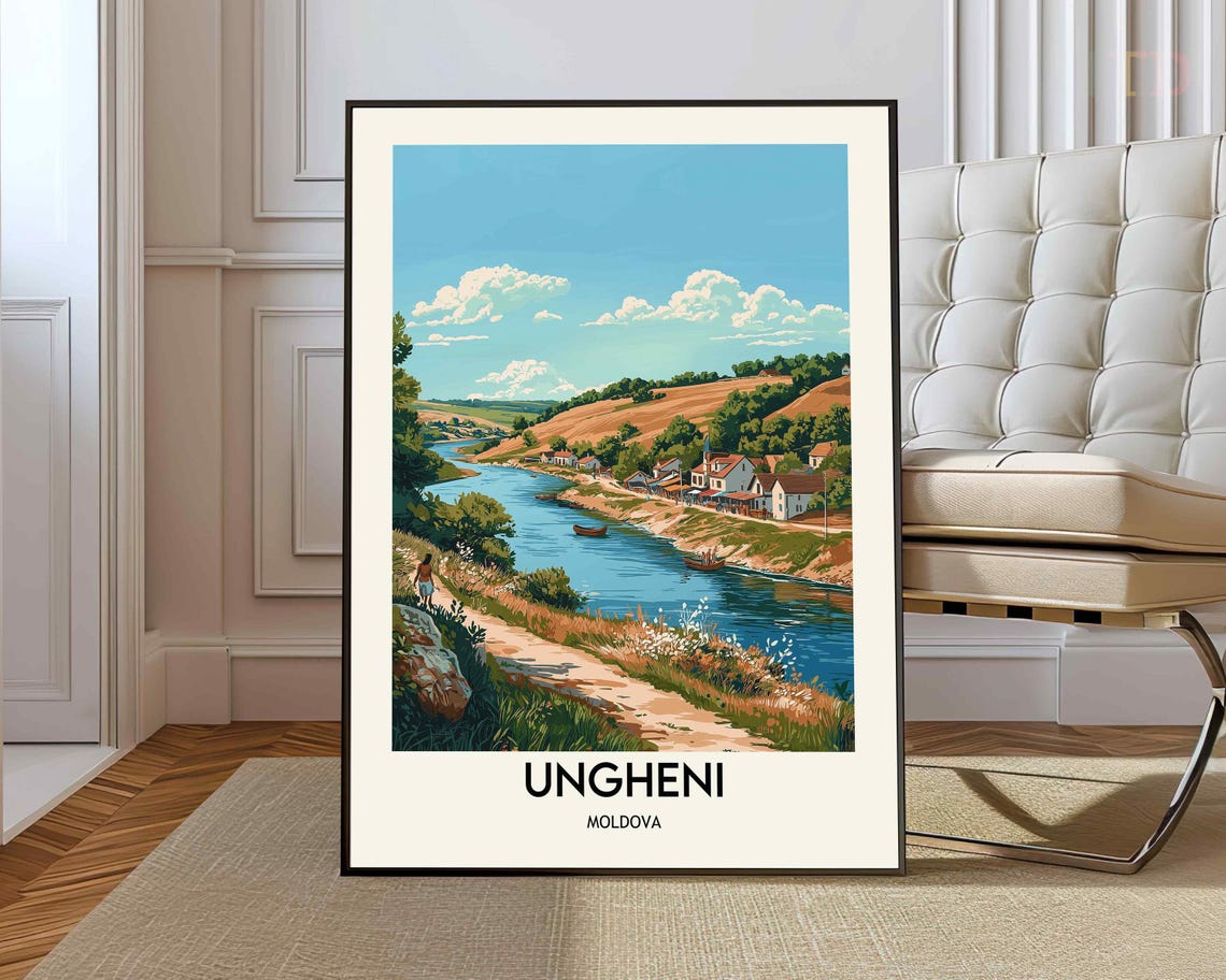 Ungheni Moldova River Valley Village Scenic Countryside Poster