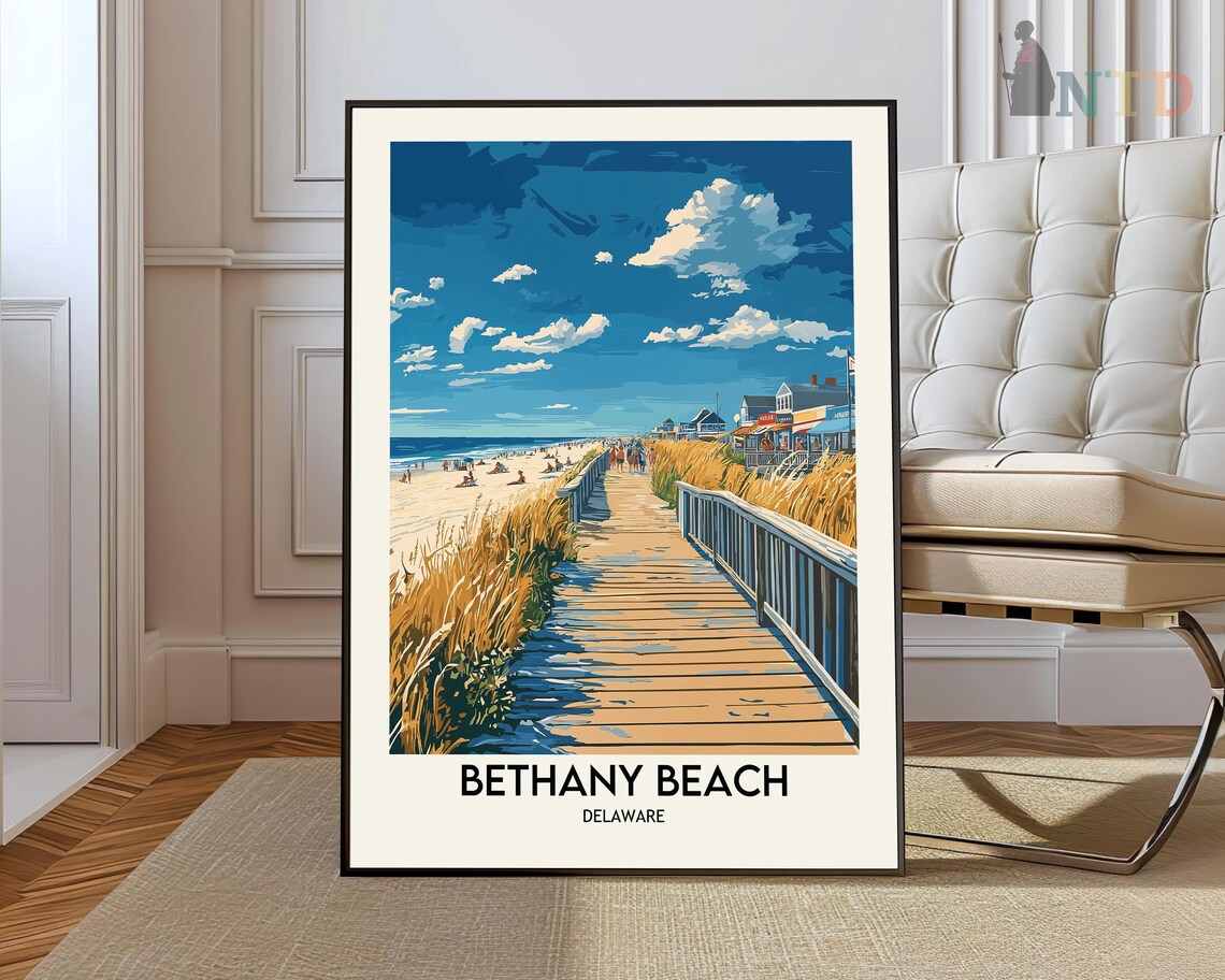 Bethany Beach Travel Poster, Coastal Delaware