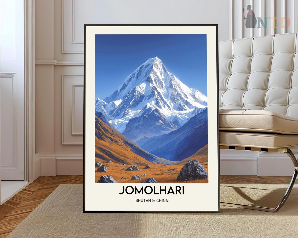 Jomolhari Bhutan China Snowcapped Himalayan Summit Mountain Poster