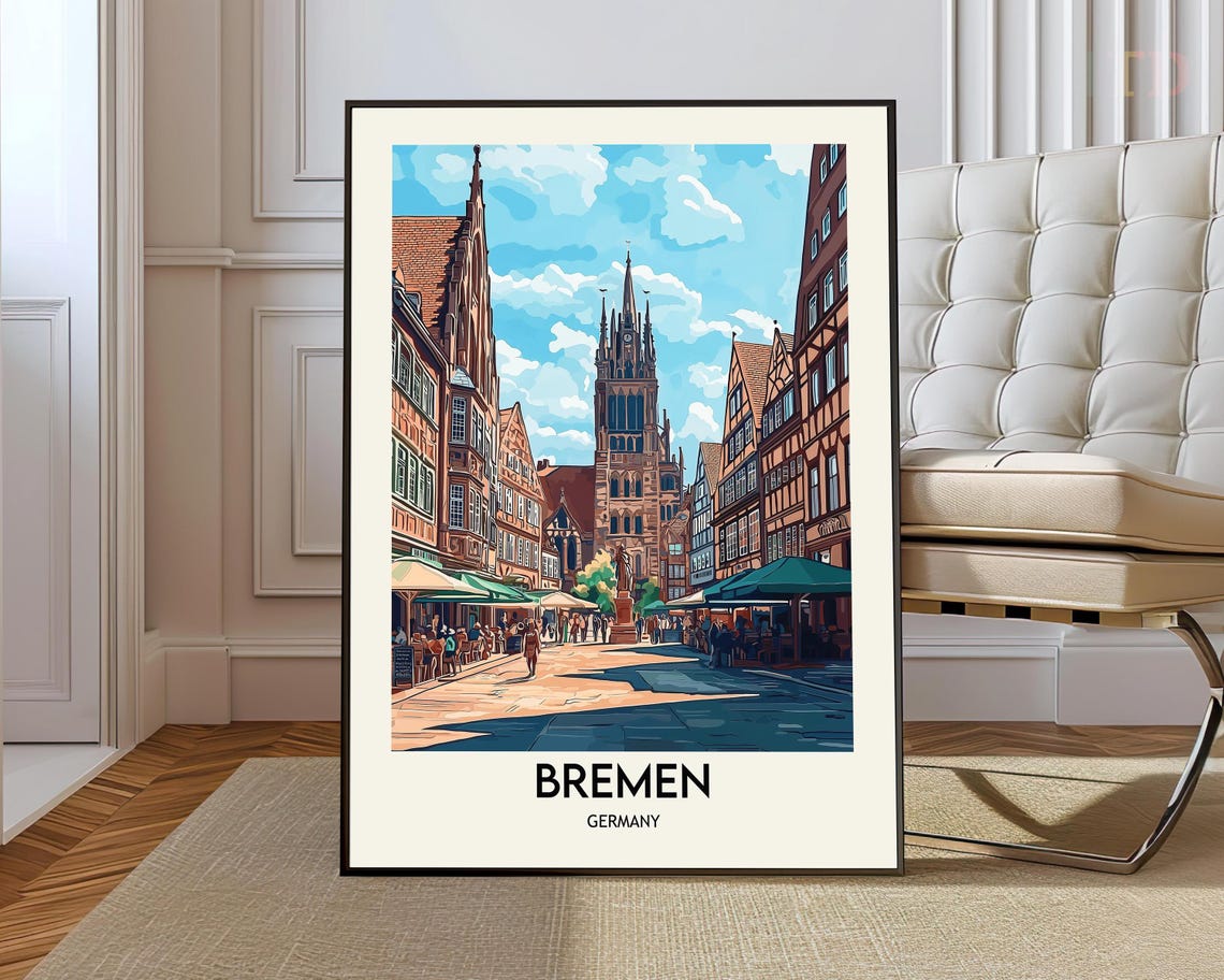 Bremen Historic Market Square Town Hall Germany Travel Poster