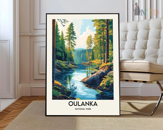 Oulanka National Park Pine Forest River Finland Wilderness Travel Poster