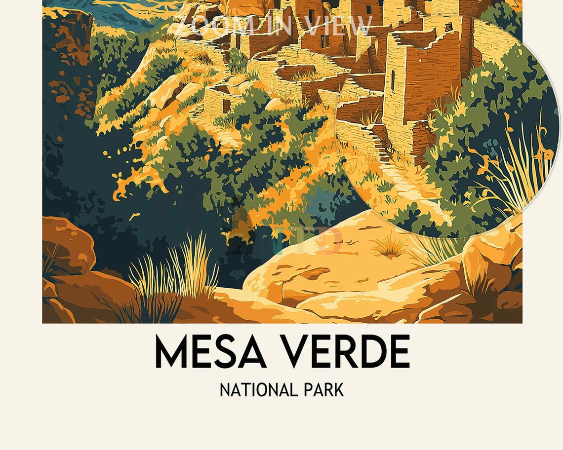 Mesa Verde National Park Colorado Ancient Cliff Dwellings Poster - Image 2