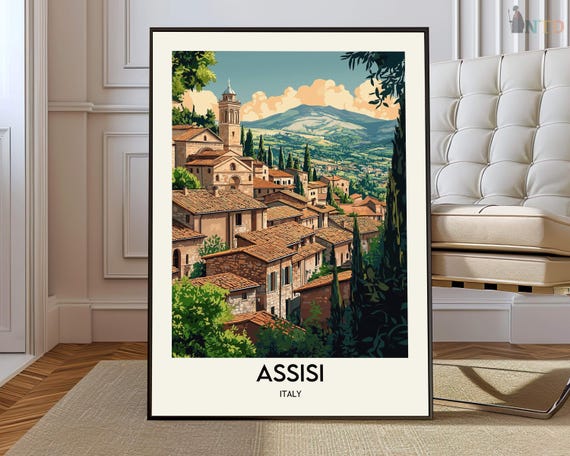 Assisi Poster Wall Art Print Photo Travel City Map