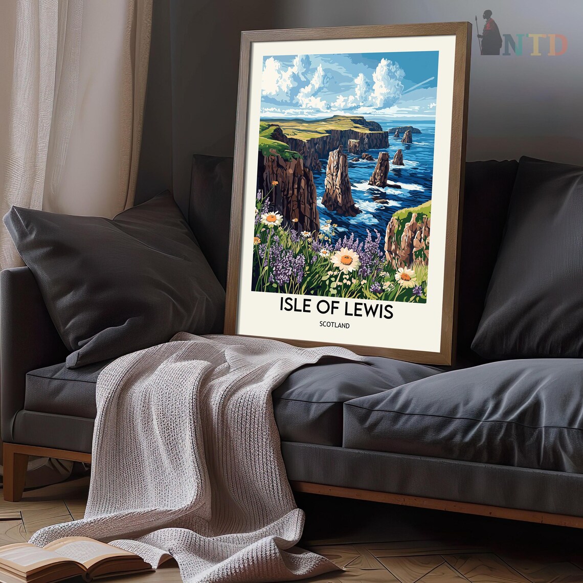 Isle of Lewis Scotland Dramatic Sea Cliffs Wildflower Coast Poster - Image 3