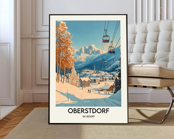 Oberstdorf Ski Resort Poster Wall Art Print Photo Bavarian Alps