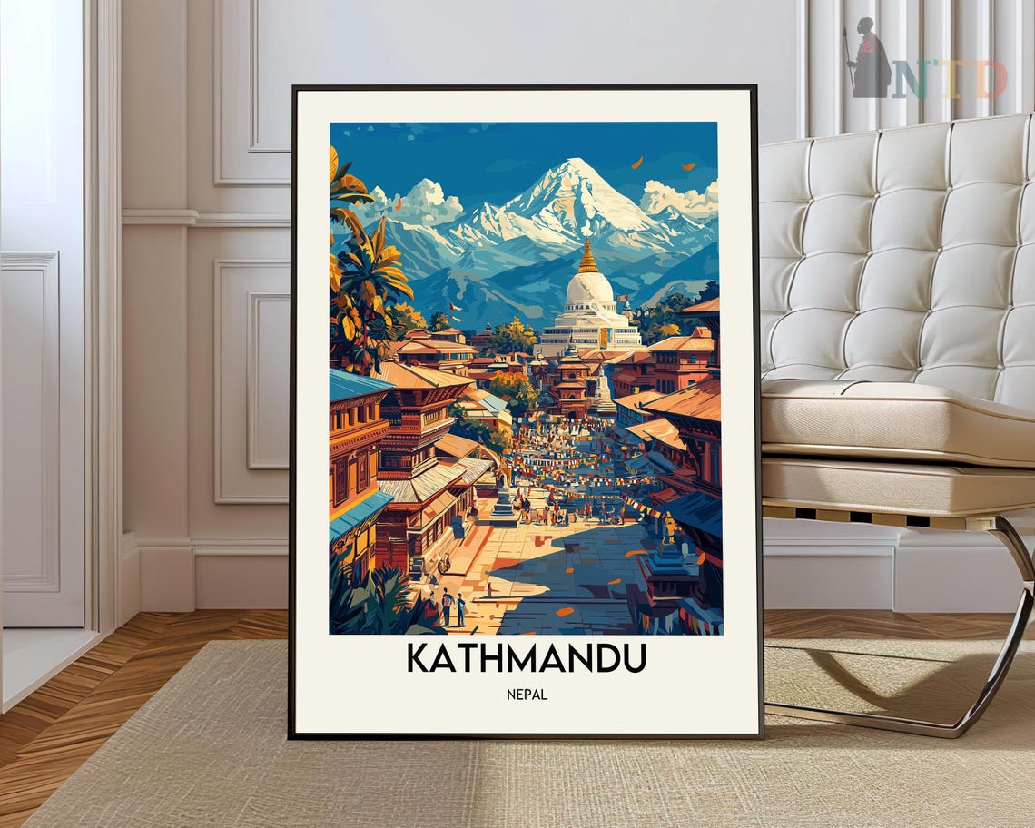 Kathmandu Poster Kathmandu Wall Art Kathmandu Print Kathmandu Photo Kathmandu Poster Print Kathmandu City Poster Nepal Travel Poster
