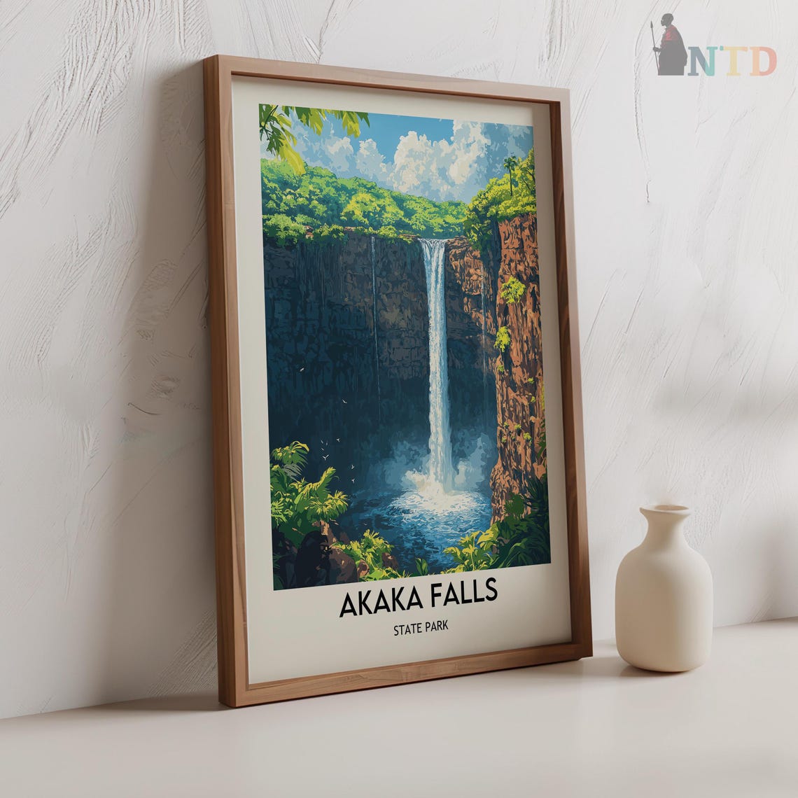 Akaka Falls State Park Hawaii Waterfall Vintage Travel Poster - Image 2