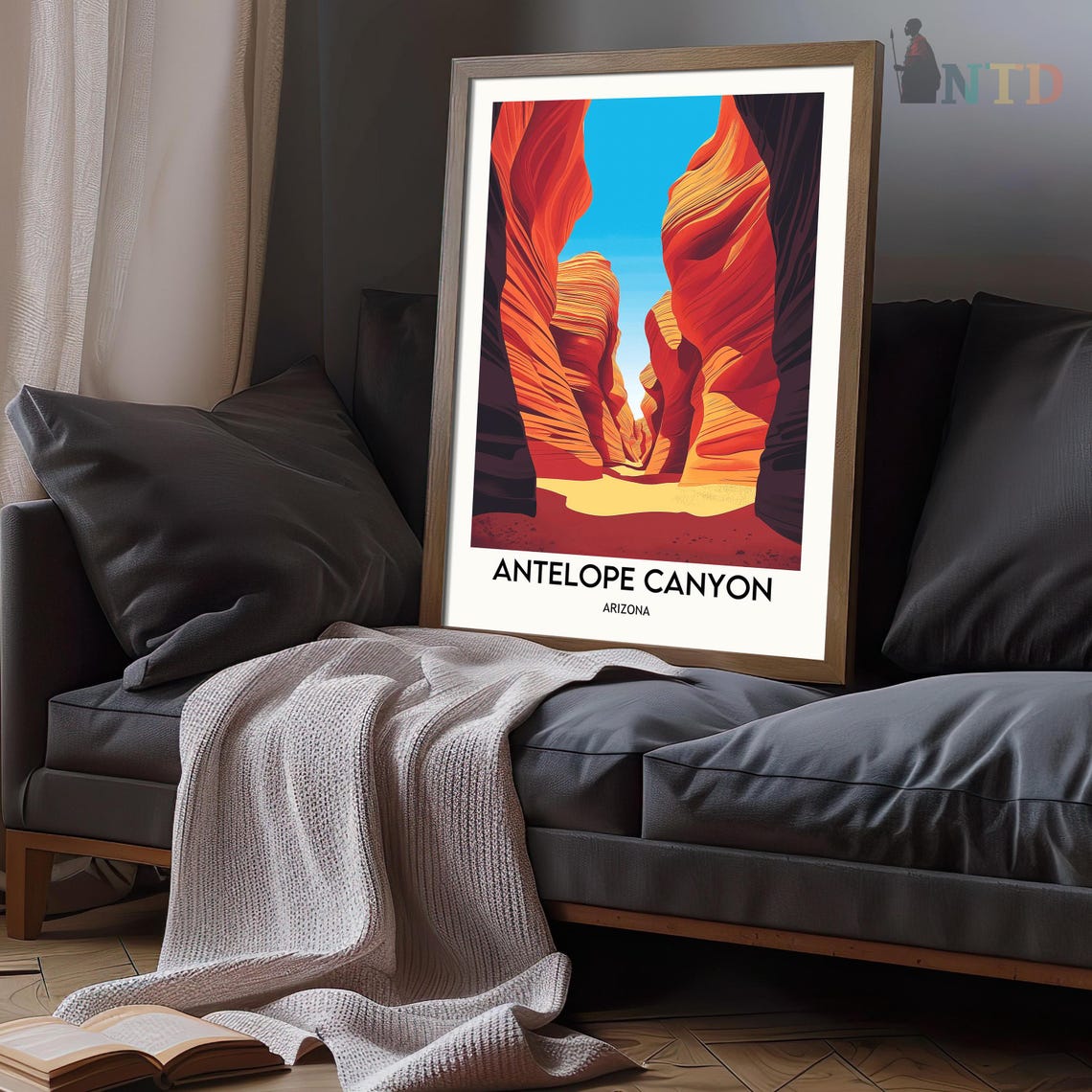 Antelope Canyon Arizona Slot Canyon Light Shaft Travel Poster - Image 3