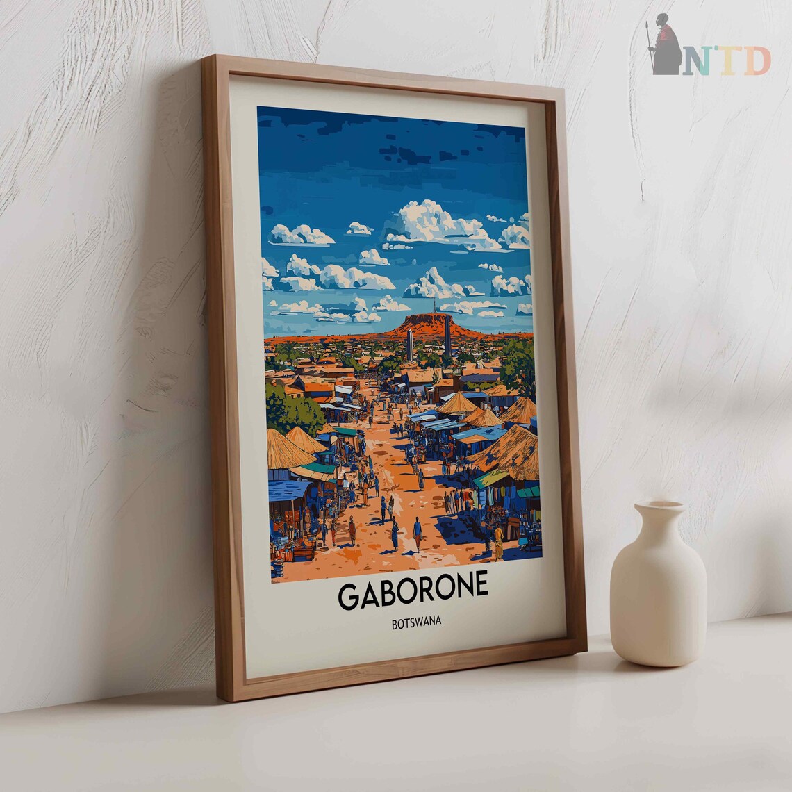 Gaborone Botswana Bustling Outdoor Market Street Scene Poster - Image 2