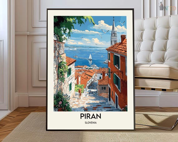 Piran Poster Wall Art Print Photo Travel City Map Slovenia