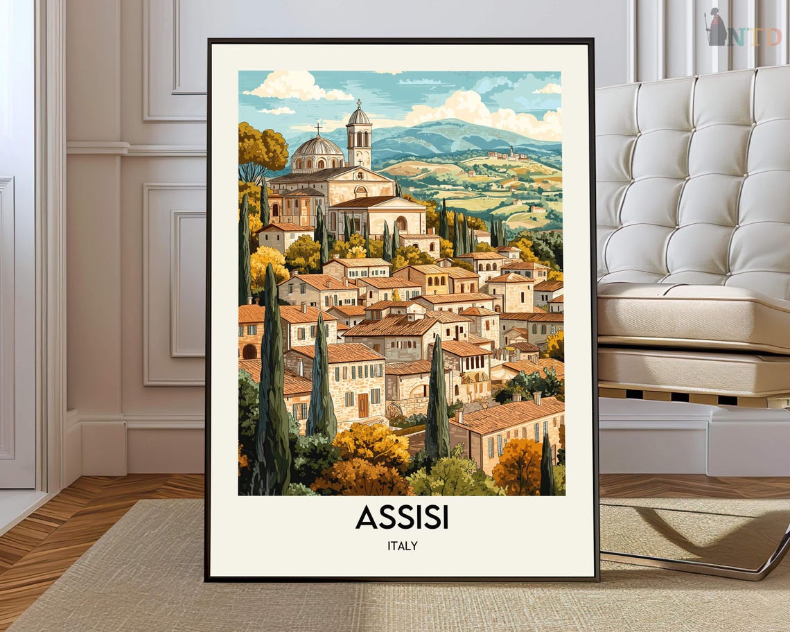 Assisi Travel City Map Poster Print
