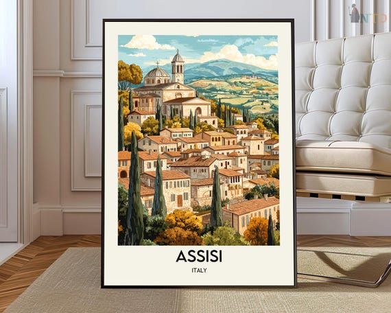 Assisi Travel City Map Poster Print