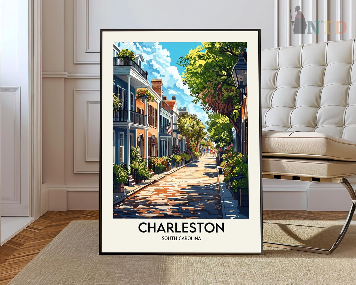 Charleston South Carolina Porch Balcony Homes Flower Street Poster
