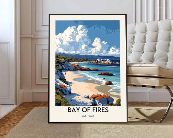 Bay Of Fires Poster Wall Art Print Photo Tasmania Australia