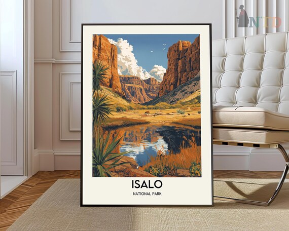 Isalo National Park Madagascar Red Sandstone Canyon Travel Poster