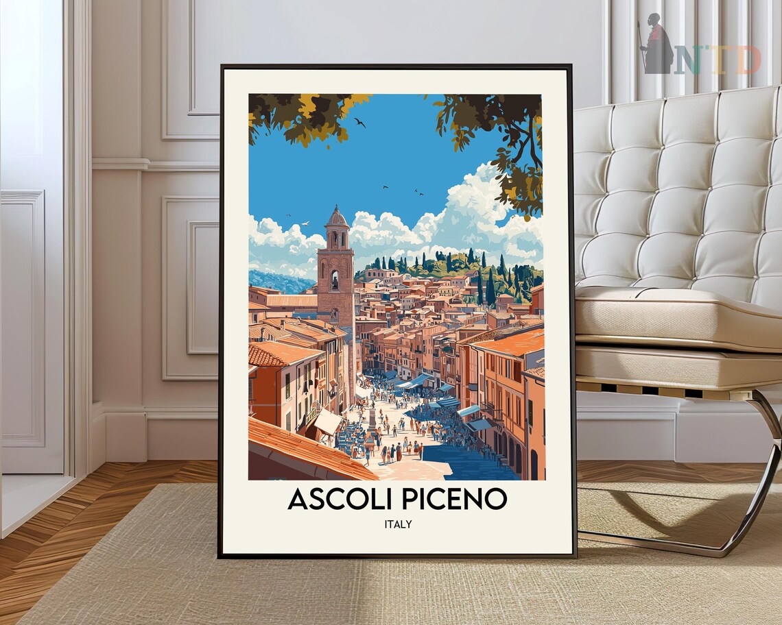 Ascoli Piceno Travel Poster, Italy Wall Art Print