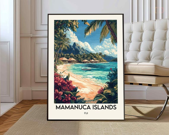 Mamanuca Island Poster Wall Art Print Photo Fiji