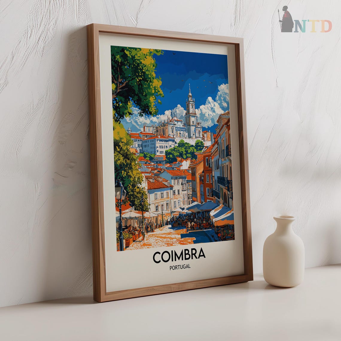 Coimbra Portugal Old Town University Hilltop Terracotta Roofs Poster - Image 2