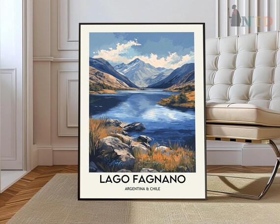Lago Fagnano Argentina Chile Mountain Lake Wilderness Poster