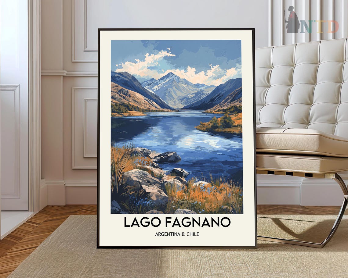 Lago Fagnano Argentina Chile Mountain Lake Wilderness Poster