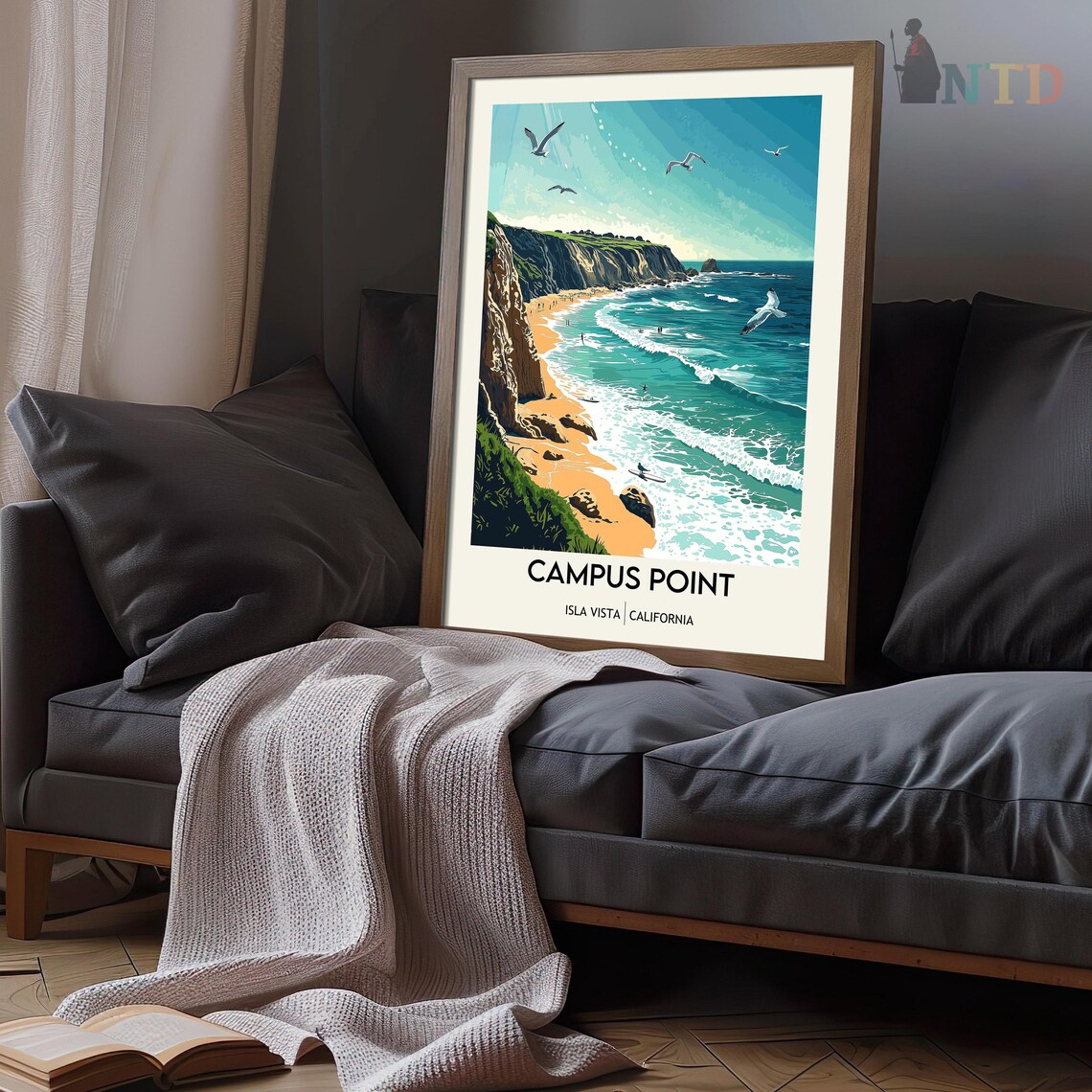 Isla Vista, California Travel Poster, Beach Campus View - Image 3