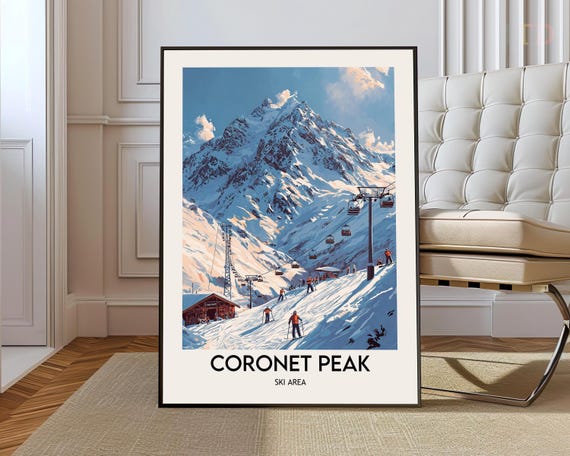Coronet Peak Ski Area Poster Wall Art Print Photo Newzealand