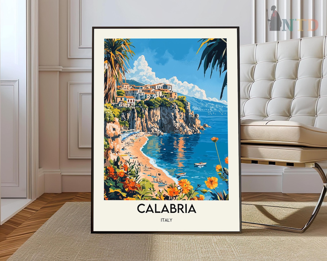 Calabria Italian Travel Poster, Home Decor Print
