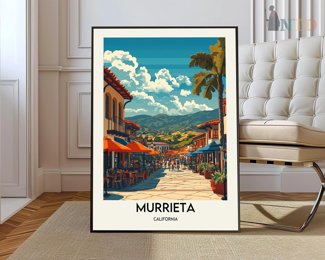 Murrieta California Downtown Street Retro Vintage Travel Poster