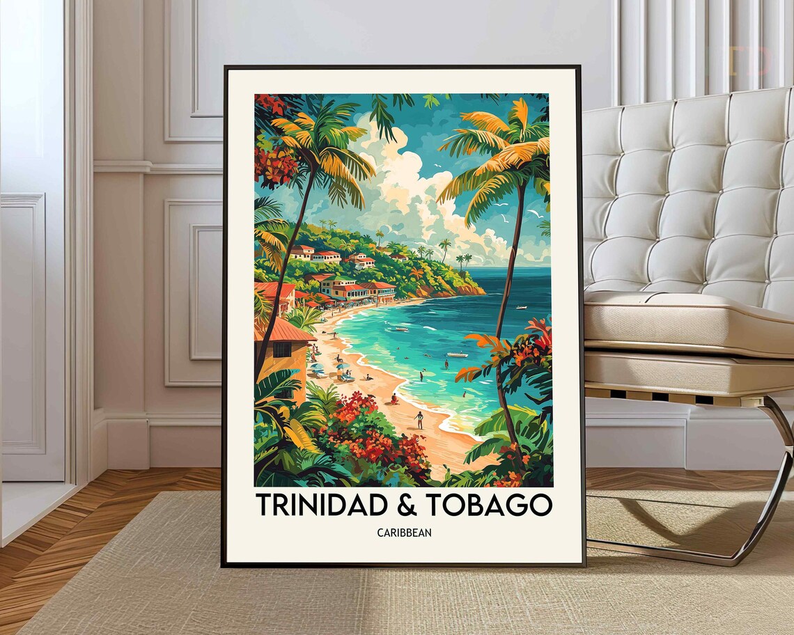 Trinidad And Tobago Travel Poster, Caribbean Art Print