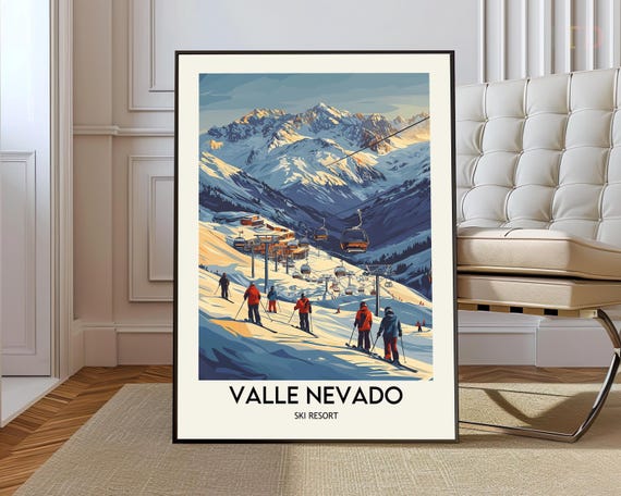 Vallenevado Ski Resort Poster Wall Art Print Photo