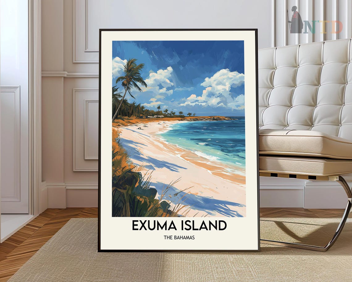 Exuma Island Poster Wall Art Print Photo Bahamas
