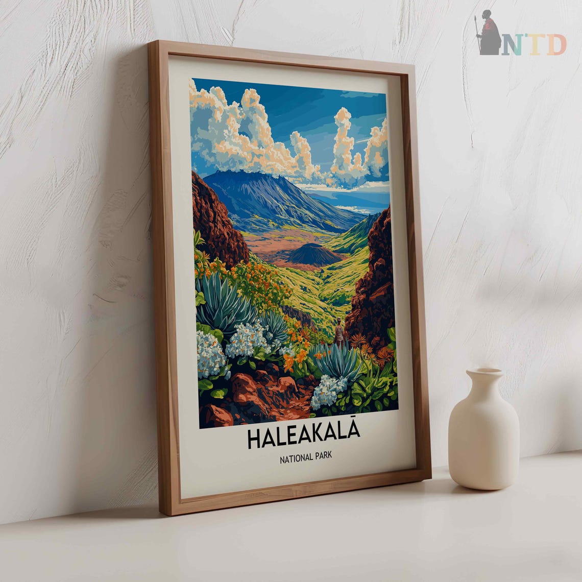 Haleakala National Park Volcanic Crater With Silversword Plants Poster - Image 2