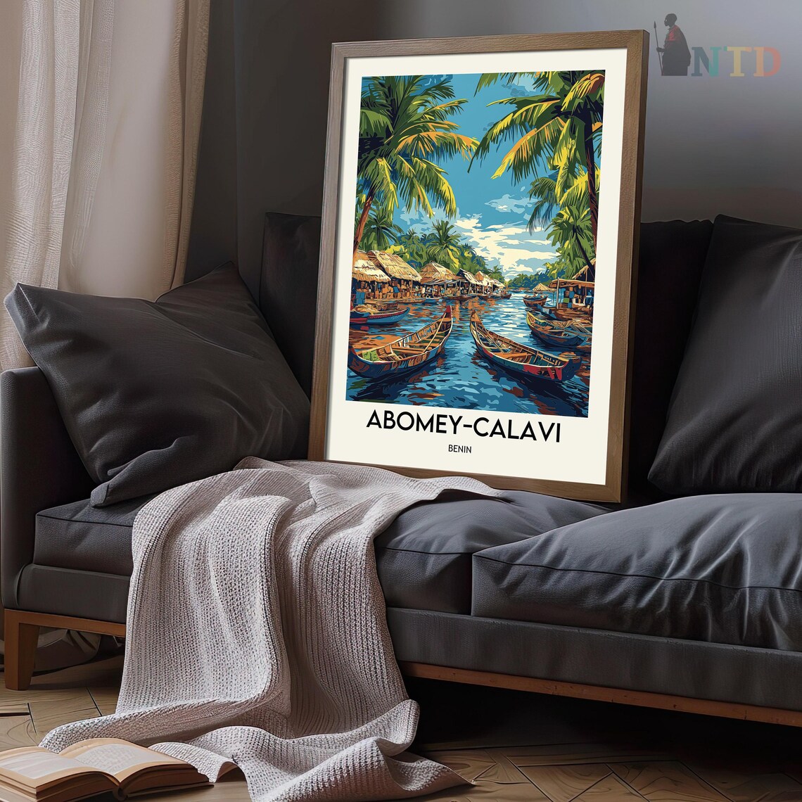Abomey-Calavi, Benin Travel Poster Art Print - Image 3