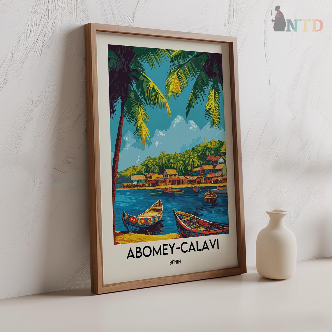 Colorful Fishing Boats Abomey Calavi Benin West Africa Travel Poster - Image 2